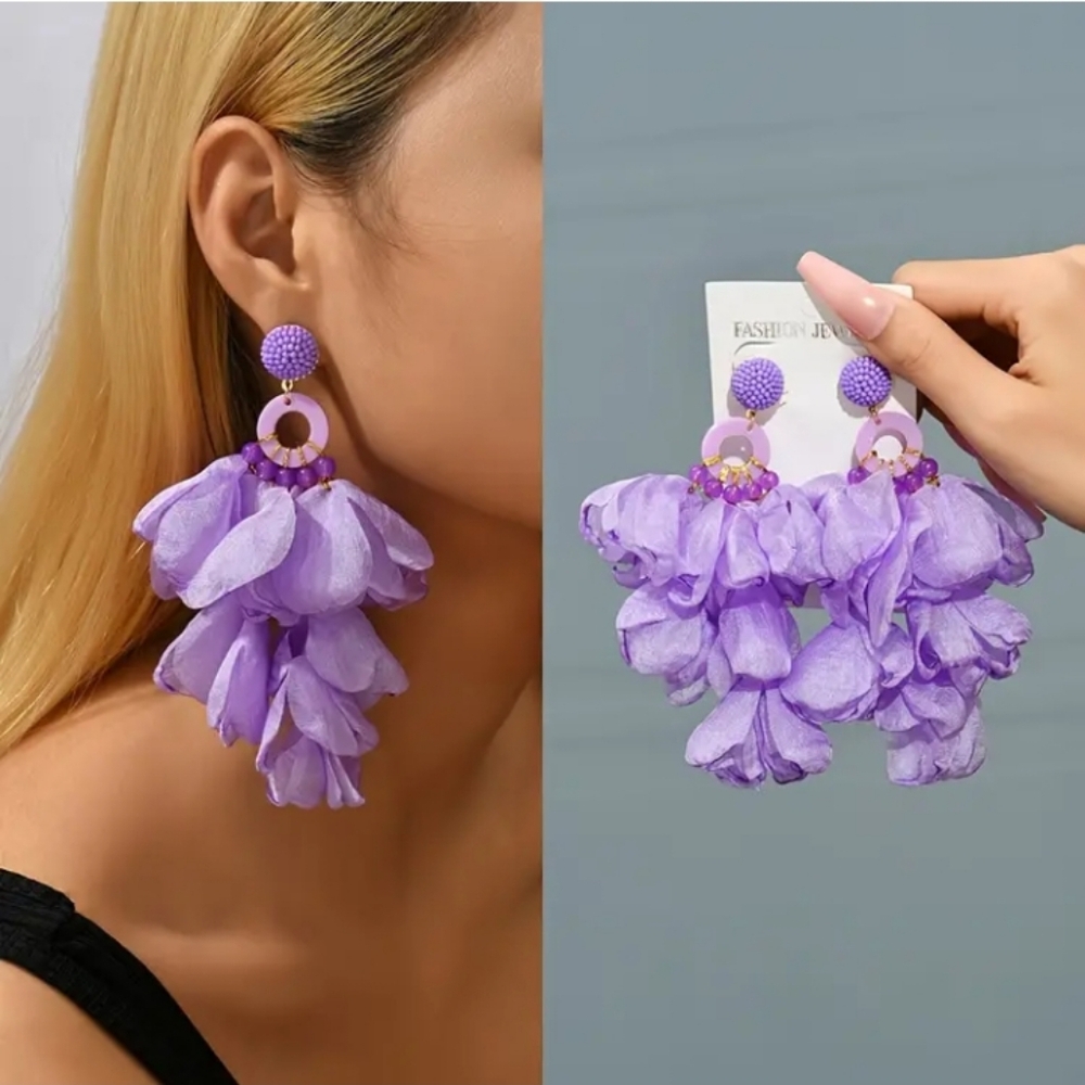 Women Lila purple Fashion earrings - Picture 1 of 6